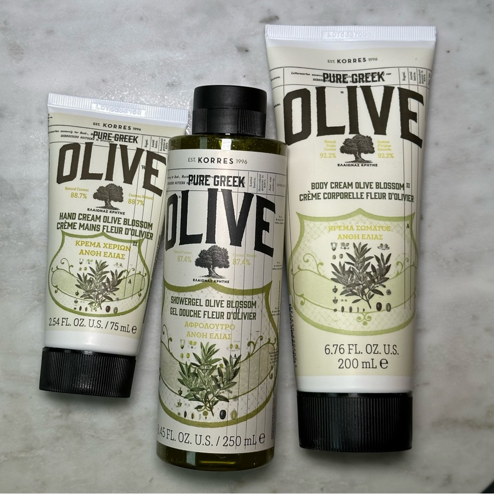 BNIB Korres Olive Blossom Body & Hand Trio Gift Set - Picture 3 of 7